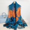 Print Silk Scarf Hijab Women Spring Deisgn Soft Beach Stoles Elegant Head Scarves Echarpe Shawl Satin Large Wrap Echarpe Bandana