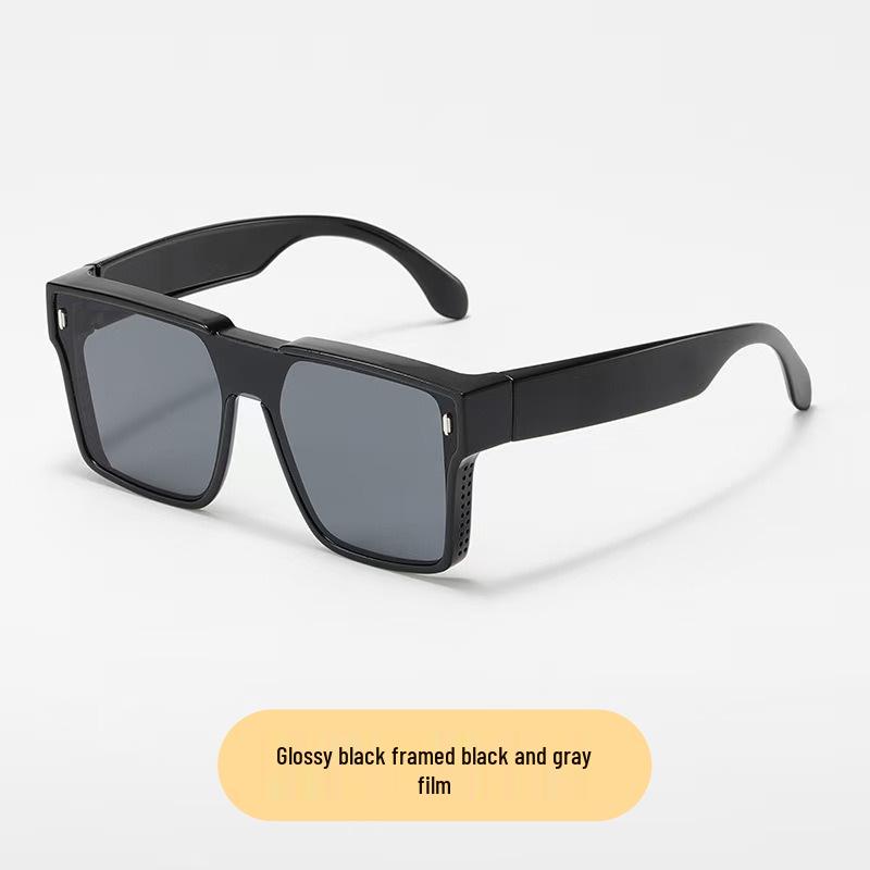 Men s Polarized Clip-On Sunglasses: Classic Square Frame, UV Protection for Prescription Glasses  Sunglasses