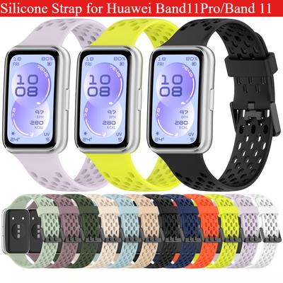 Silicone Strap for Huawei Band 11 Pro, Soft TPU Waterproof Sport Wristband Replacement Bracelet Smart Watch Accessories for Huawei Band 11