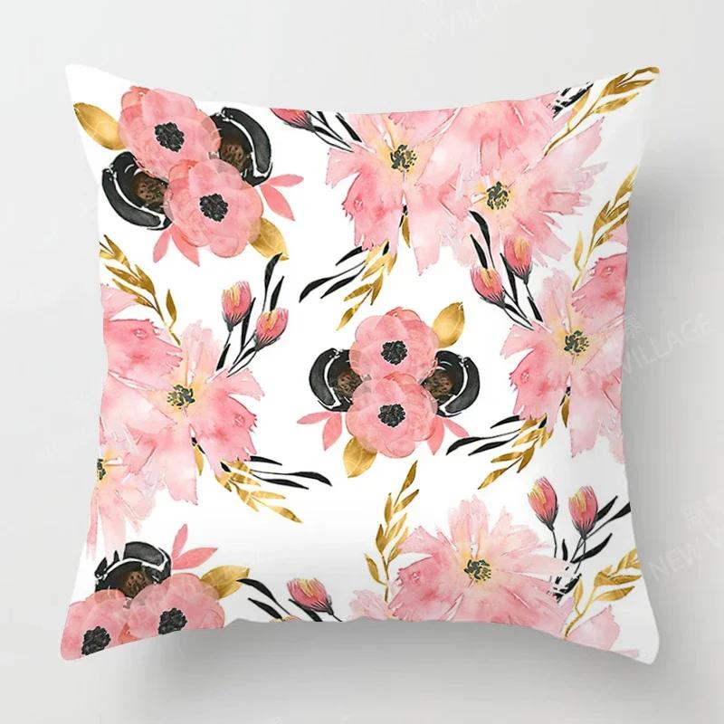 Nordic Fall Home Decor Autumn Throw Pillow Case Sofa Cushion Cover Modern 45X45Cm 45*45 50X50Cm 60X60 40X40Cm Plant Green Leaf