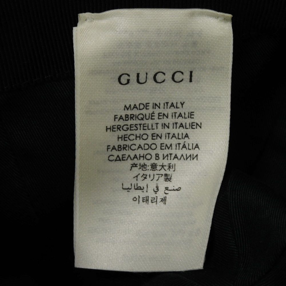 Used 9539 Logo Baseball Cap 576253 4HG53 1060 7919 Double G Gold Foil Embossed XL 23.6" GG Canvas Black Men's from