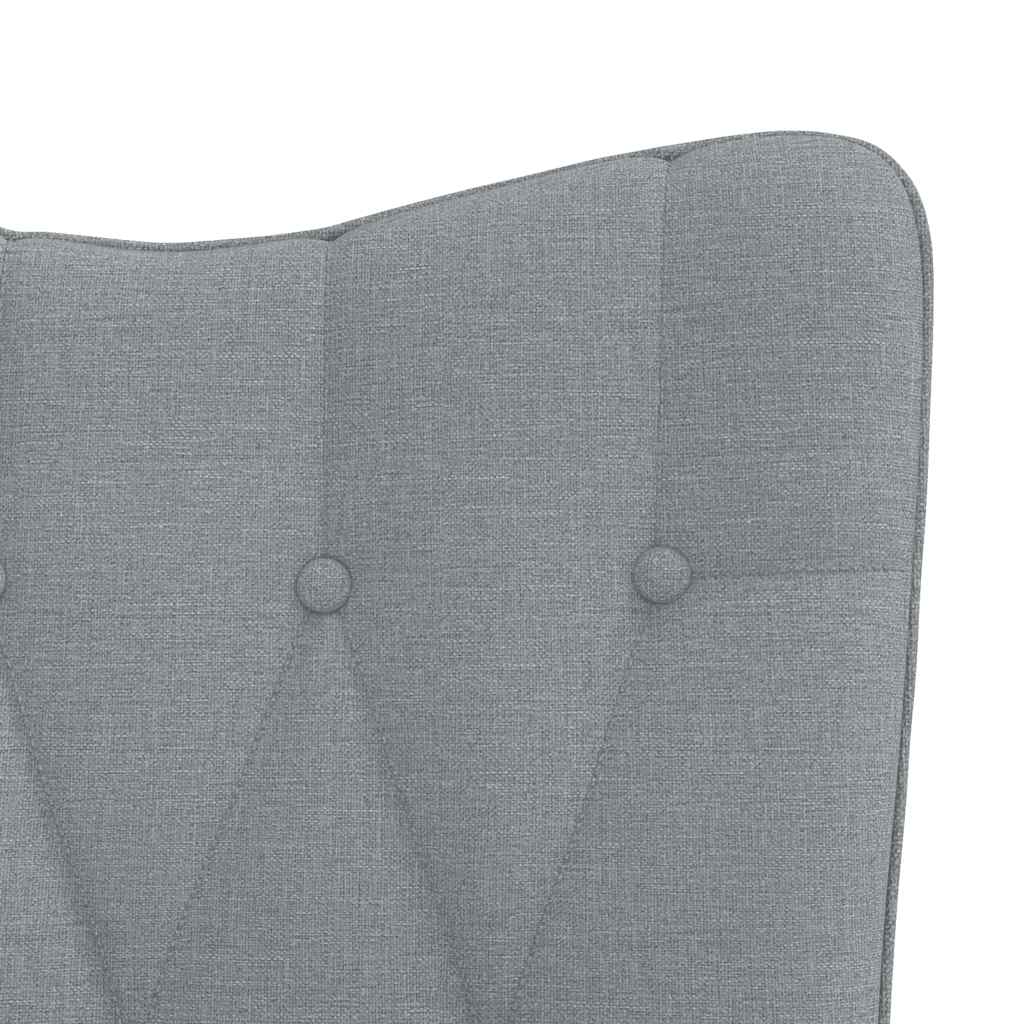 Rocking Armchair with Footstool Light Grey Fabric