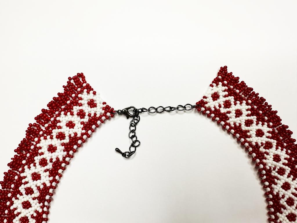 Tradycyjny ukraiński silyanka z paciorkami HatynkaUA Naszyjnik wykonany ręcznie (SUN999_53)