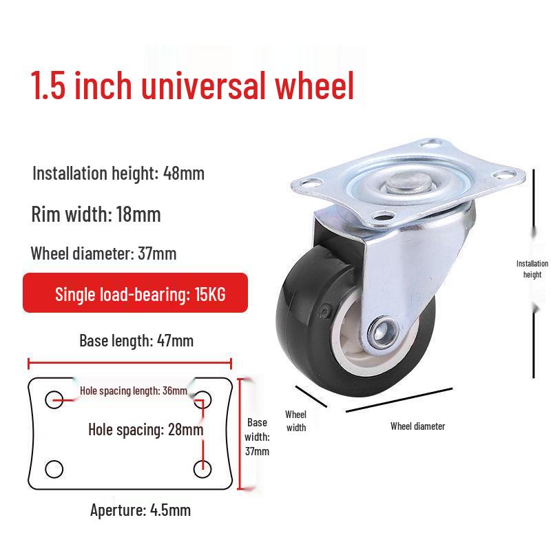 1-3 Inch Silent Swivel Caster Wheels with Brakes for Furniture and Trolleys