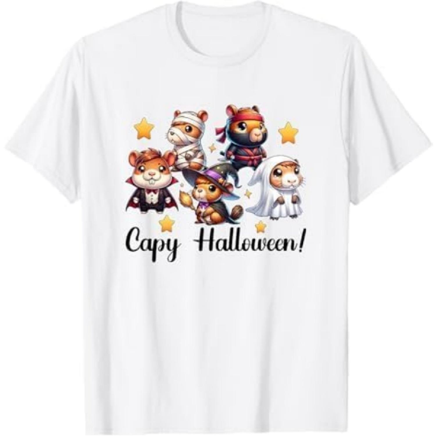 Capy Halloween Capybara Ghost Ninja Capybara Halloween T-Shirt LTDV Mens Womens Tank Top Sweatshirt Hoodie Longsleeve White S