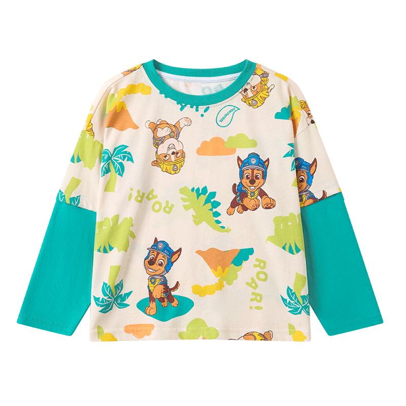 Мальчишеская футболка с длинным рукавом «Щенячий патруль», имитирующая две части 110
