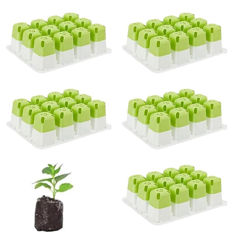 5 Pack 12-Cell Silicone Seedling Starter Tray, Reusable Houseplant Sprouting Containers, Plant Germination Tray, Plant Seedling Pots for Garden