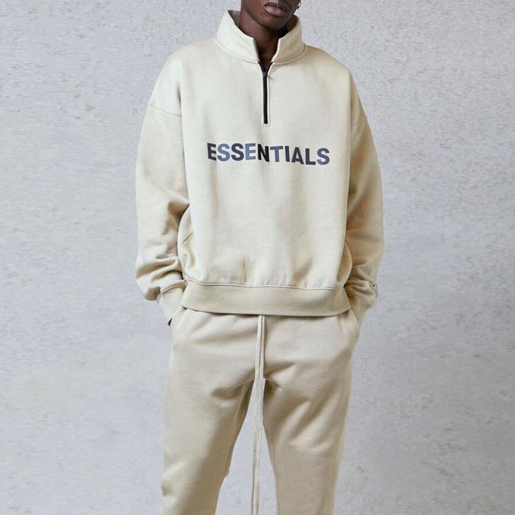 Fear of God Essentials FW20 Half Zip Sweatshirt 'Cream' Men's FOG-FW20-346