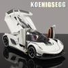 1/24 Koenigsegg Jesko Attack Alloy Model samochodu sportowego Diecast Metal Racing Model symulacyjny Dźwięk i światło Zabawka dla dzieci Prezent