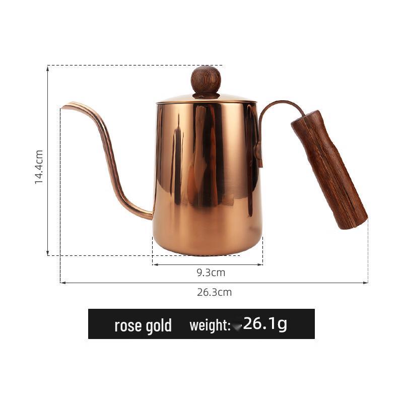 TLXT 600ml Rose Gold Pour-Over Coffee Kettle