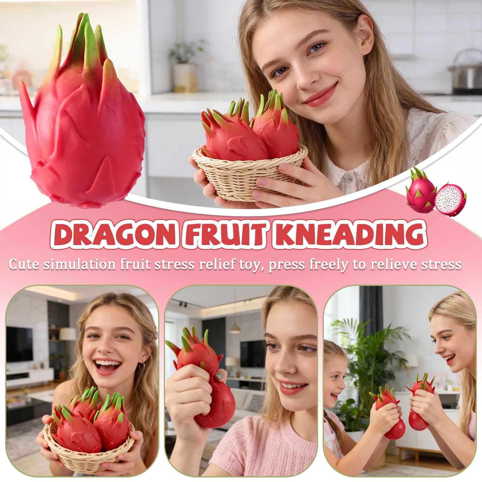 

Realistic Dragon Fruit Squeezeable Toy, Slow Texture, Perfect For Workers And Students To Anxiety, Safe And Odorless, A Portable Stress-r One Size