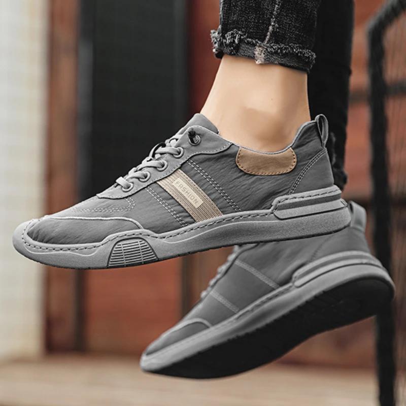 Men'S Canvas Shoes Summer Breathable Work Walking Sneakers Soft Bottom Non-Slip Lightweight Driving Loafers Sapato Masculino