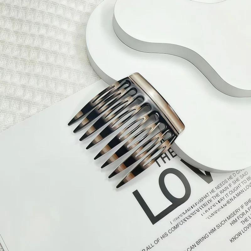 French Style Small Hair Comb Clip Simple Acetic Acid Hair Styling Accessories for Women Girls Tangle-free Broken Hair Fixed Clip