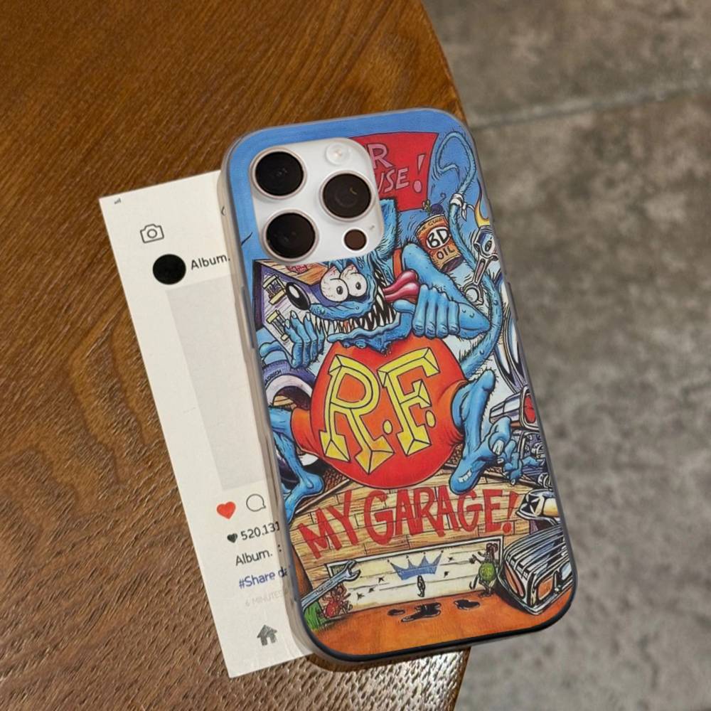 Funny Rat Fink For IPhone 15 16 17 14 13 12 11 Pro Max 16E 16 Plus 17 Air Corrugated Shockproof Phone Cover