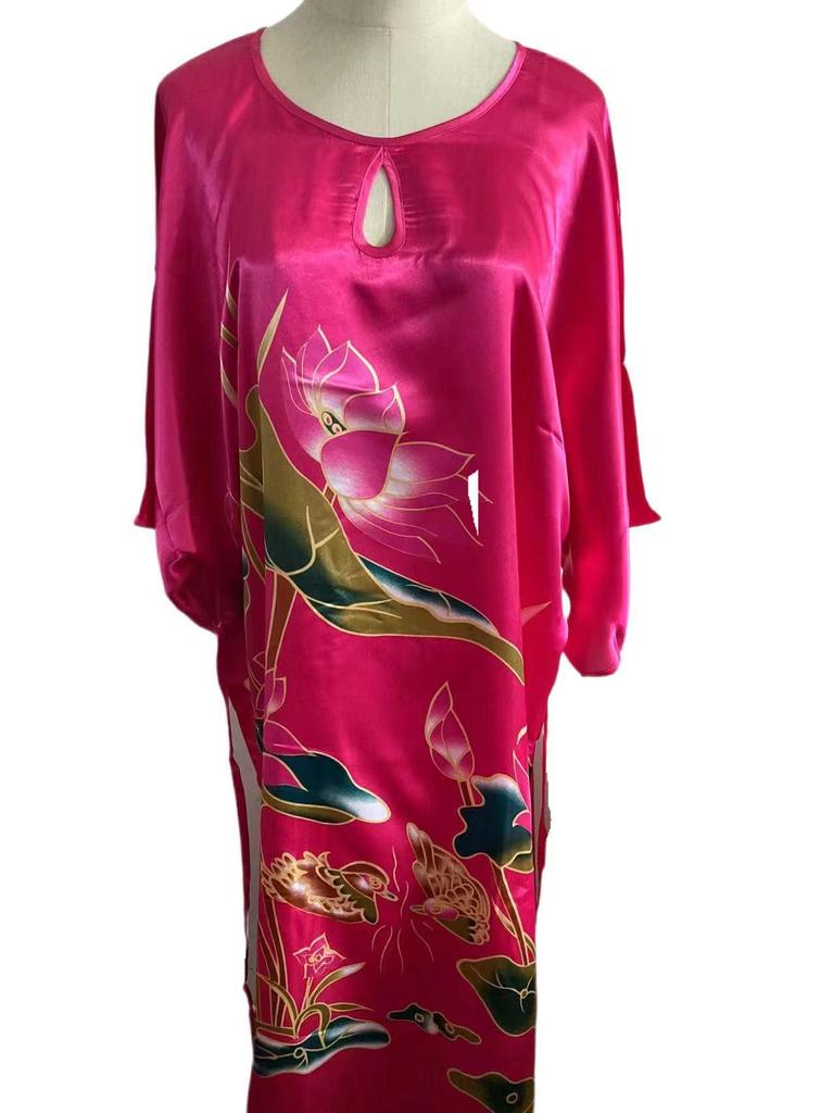 Plus Size Silk Qipao Pajama Robe & Tang Suit Bathrobe