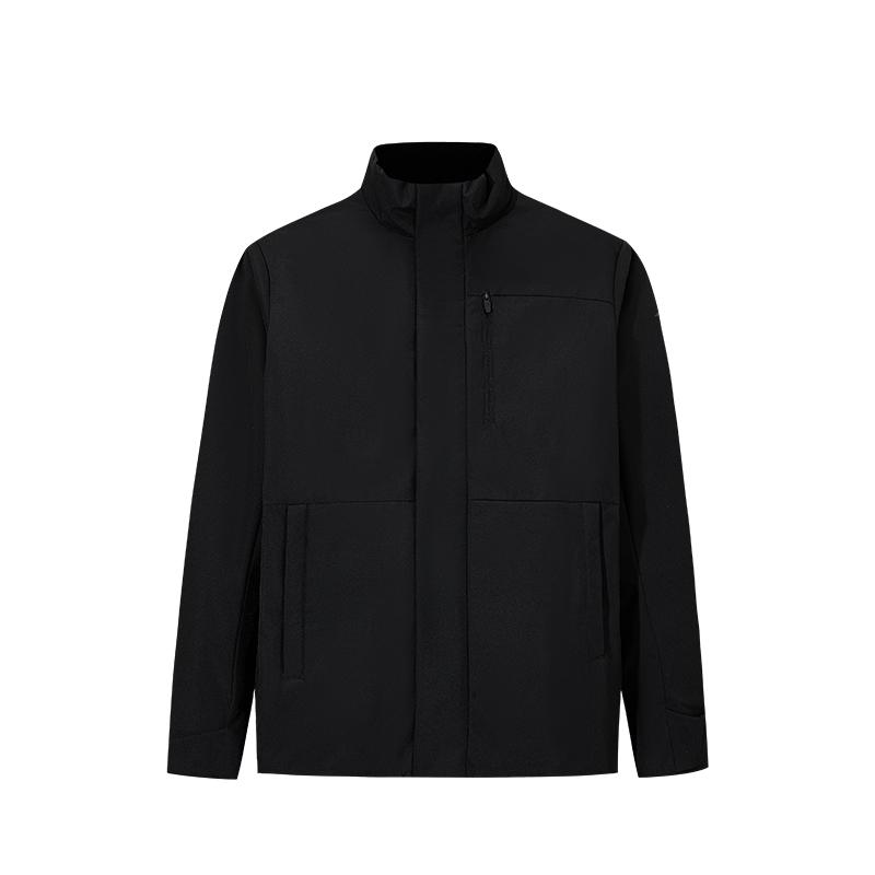 Anta Warm Comfortable Simple Versatile Stand Collar Solid Color Zipper Down Jacket Men Outerwear 152547932-2