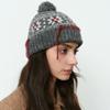 2025 Winter Autumn Women Fashion Hat Floral Thick Knitted Hat New Lady Warm Thick Grey