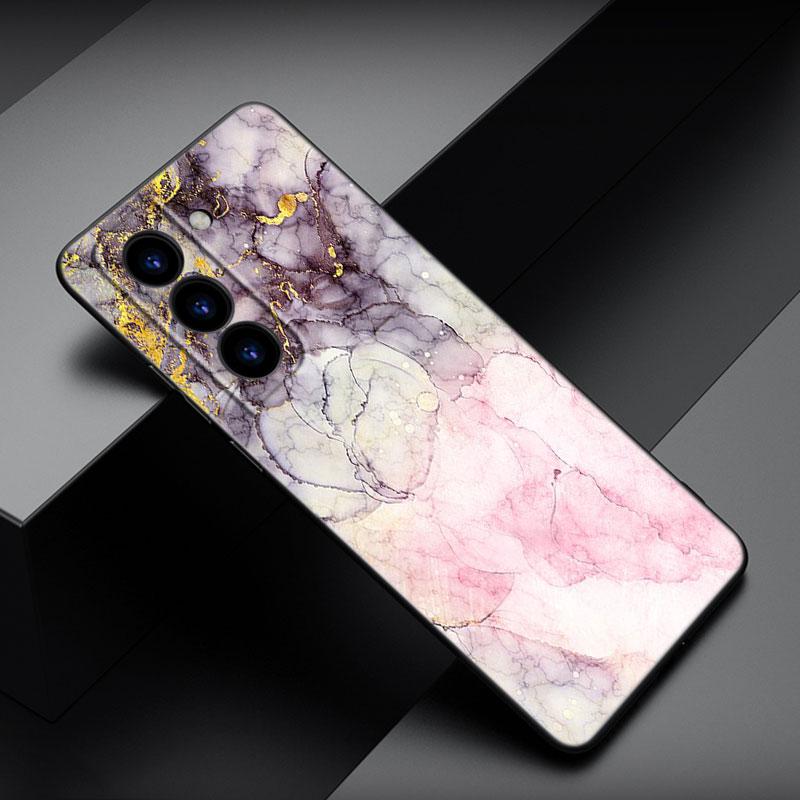 Husă de telefon din marmură vintage pentru Samsung Galaxy S22 Pro S21 S20 FE Ultra S10 Lite S10 S10E S9 S8 Plus Husă moale TPU neagră