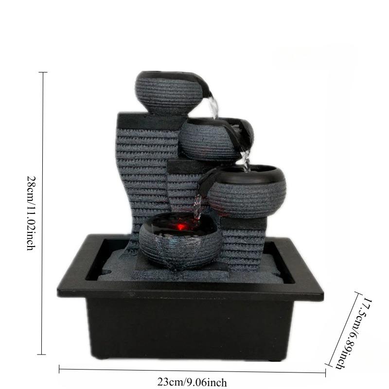 Water View Flowing Water Fountain Indoor Air Humidifier Desktop Fountain Garden Micro Landscape Home Office Feng Shui Decoration