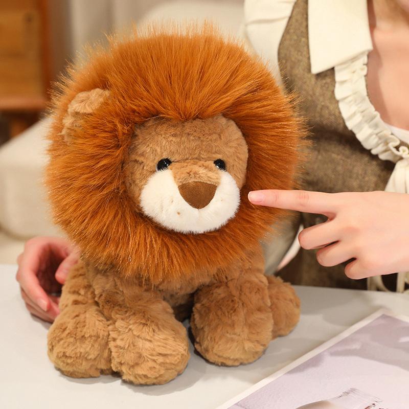 Brinquedo de Pelúcia Leão Kawaii Desenho Animado 25/35cm Animal de Pelúcia Boneca Leão Almofada Presente de Aniversário Macio para Crianças Meninas Decoração de Casa