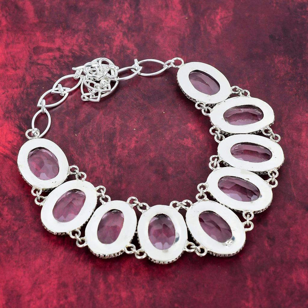 Faceted Pink Kunzite Handmade Gemstone Jewelry, 925 Solid Sterling Silver Necklace Unique Design Jewelry, For Women