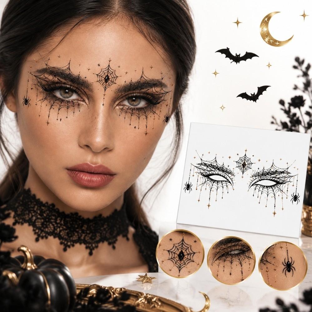 10 Sheets Gothic Style Face Makeup Stickers Waterproof Eye Shadow Stickers Costume Party