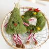 Christmas Decor Cute Plush Christmas Tree Wreath Hanging Leg Doll Hanging Decoration Holiday Party Scene Layout Props and Gifts