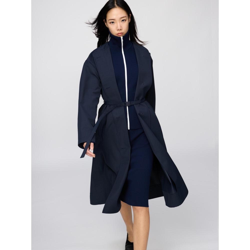 Uniqlo Japan Collarless Long Coat Relaxed Fit