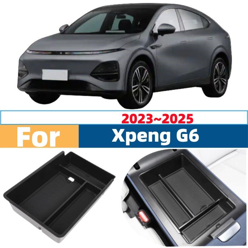 Pro Xpeng G6 2025 2025 2025 Auto Středová Konzole Drobnosti Ukládací Podnos Loketní Opěrka Úložný Box Černý Vrstvený Organizér Box Příslušenství