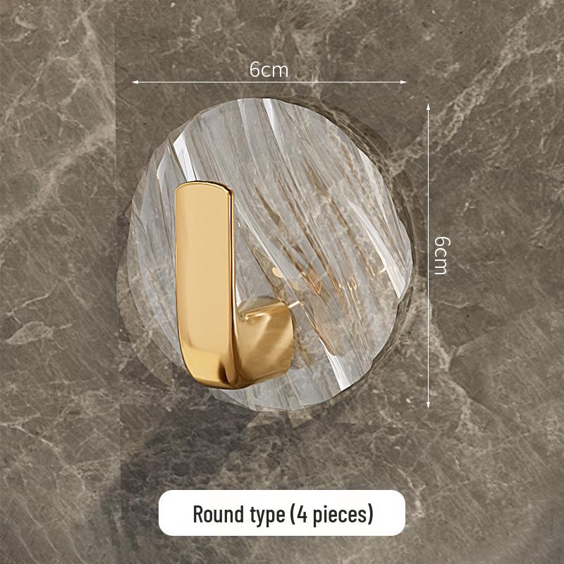 Transparent No-Drill Adhesive Hook for Bathroom & Kitchen - Traceless Wall Mount 6cm x 6cm