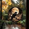 Decorative Window Privacy Film Halloween Raven Moon Static Glass Sticker Removable Decals Vintage Outdoor Stickers Crow PVC Waterproof Cling