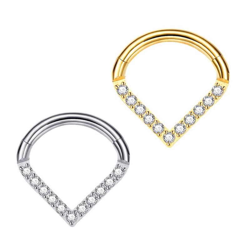 Elegante Segmento Articulado Argola Piercing Único Nose Unisex Body Jewelry Anéis Nasais G23 Material de Titânio Adequado para Nariz