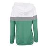 Women's Casual Drawstring Loose Long Sleeve Color Block Hooded Top