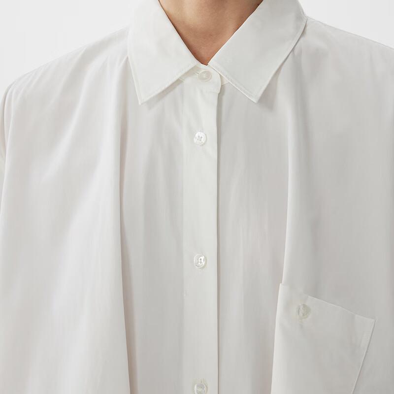 JNBY Women's Pleated Cotton Oversized Long Sleeve Shirt