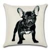 French Bulldog Cushion Cover Cotton Linen Cute Dog Decorative Cushions for Sofa Home Decoration Pillow Case 45*45
