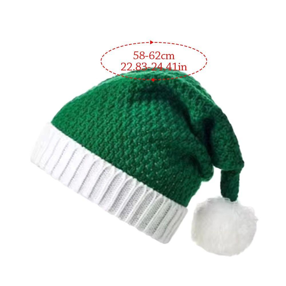 Pom Pom Ball Christmas Hat Knitted Xmas Decor Winter Beanie Santa Caps  for Women Men