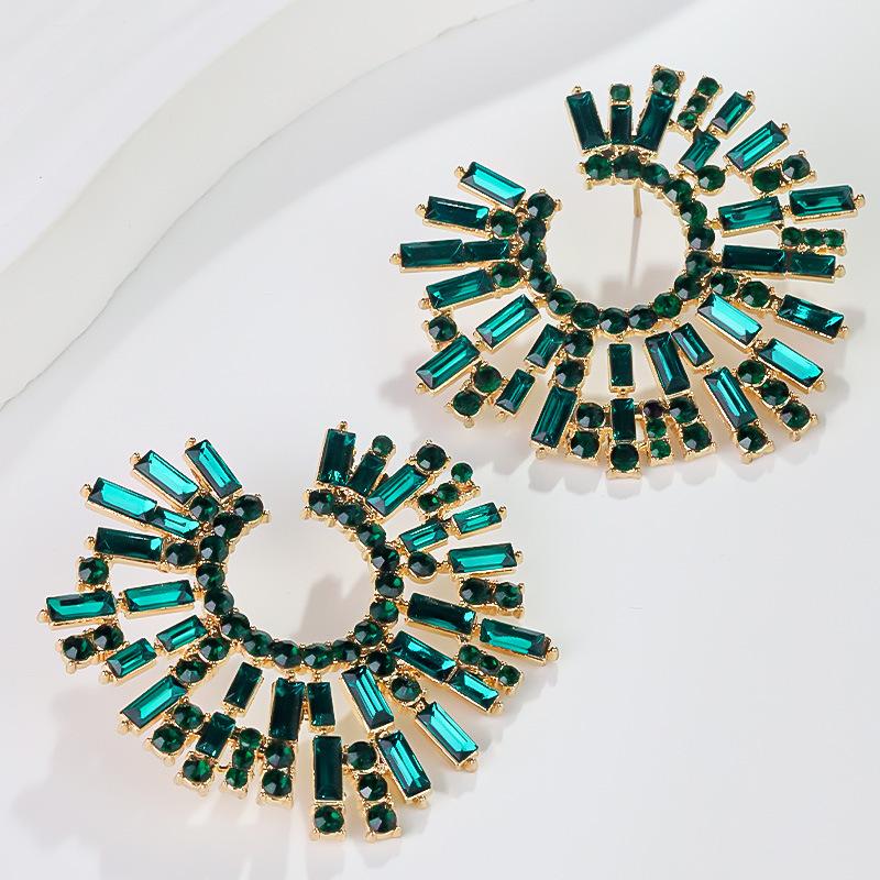 Boucles d'oreilles pendantes Zircon Fleur Colorée pour Femmes, Boucles d'oreilles pendantes Statement pour Fête & Usage Quotidien