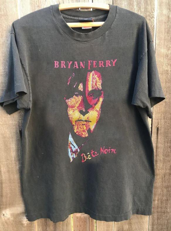 Vintage 80s Bryan Ferry Shirt Band Tour Charcoal Unisex Shirt Men Women KH16505 Unisex T-Shirt S