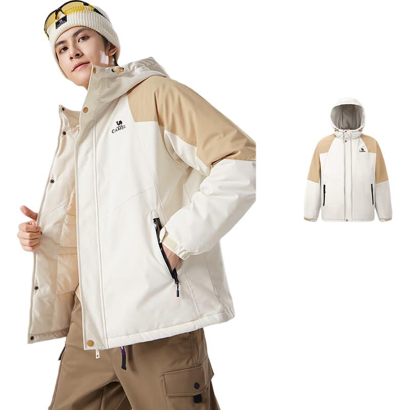 CAMEL Men's Winter Fleece-Lined Waterproof Outdoor Jacket