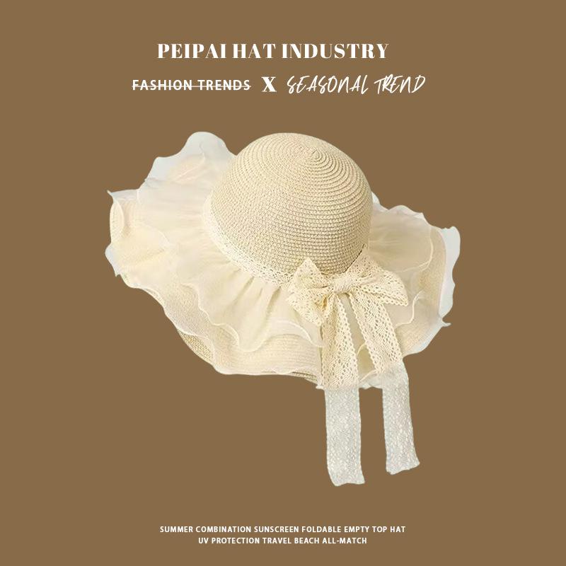 Versatile fashion seaside vacation sun protection visor big brim hat