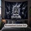 Custom Name Text Tapestry,Linkin Park Decorative Wall Hanging, Background Tapestry For Home Bedroom