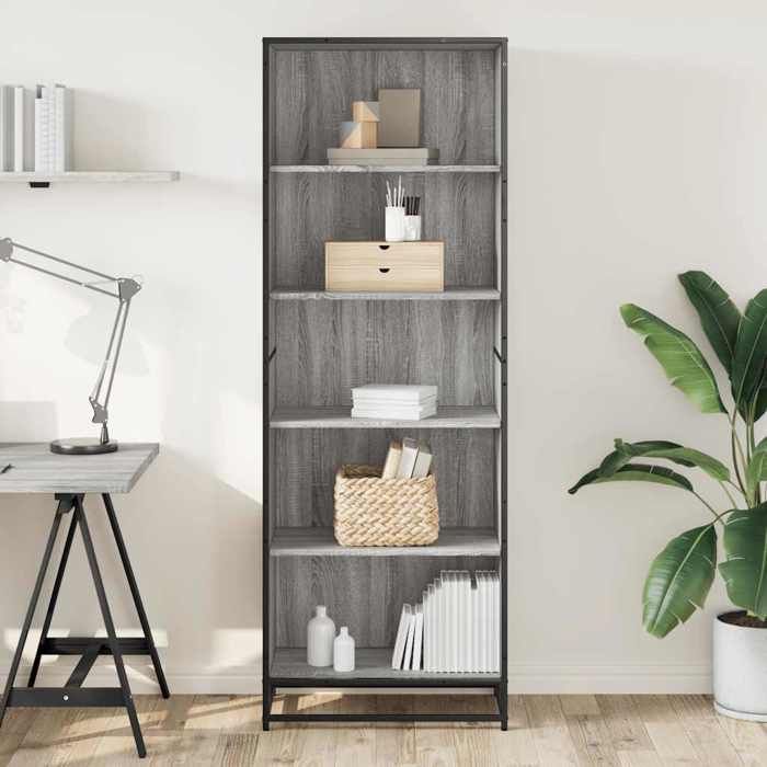 VidaXL Bibliothèque sonoma gris 60x35x170,5 cm bois d'ingénierie, étagère à livres, porte-livres, support à livres, armoire 3300853