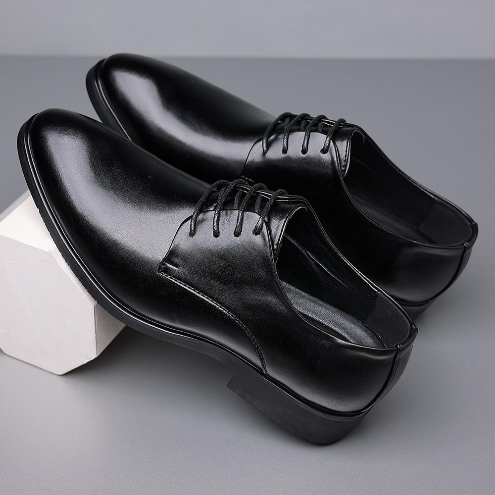 Leather shoes men's 2025 spring trend versatile business formal youth British four season wear-resistant casual men's shoes