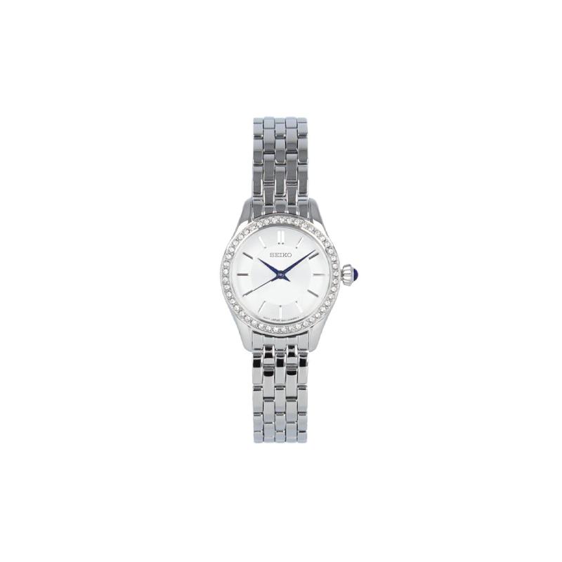 SEIKO 50 meters waterproof Quartz Steel Strap 26*26*7mm women s watch silver dial SUR539P серебряный