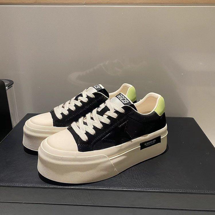 Dámské hvězdné skate boty s tlustou podrážkou, jarní a podzimní nové ležérní univerzální boty na platformě