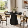 Tribesigns Round Dining Table, 118 Cm, Small Kitchen Table, Black for 4 People, Dining Room Table with Sturdy Base