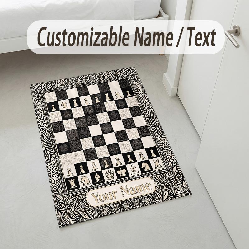Decorative Artwork Theme Crystal Velvet Rug Personalized Custom Name Text Soft Floor Mat Home Decor