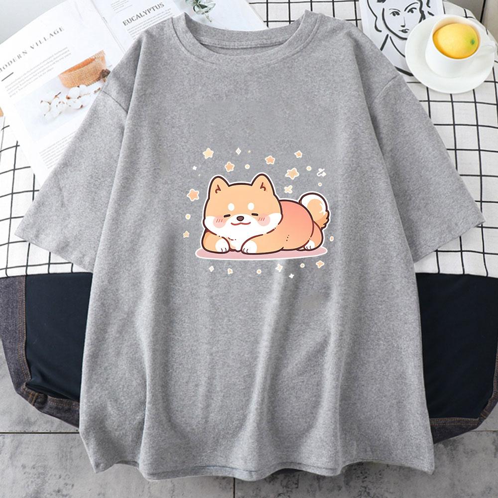 Shiba Inu Dog Print Tee Summer Men/Women O-Neck T-shirt Casual Cotton Short Sleeve Pullover Fashion Streetwear High Quality Clothes