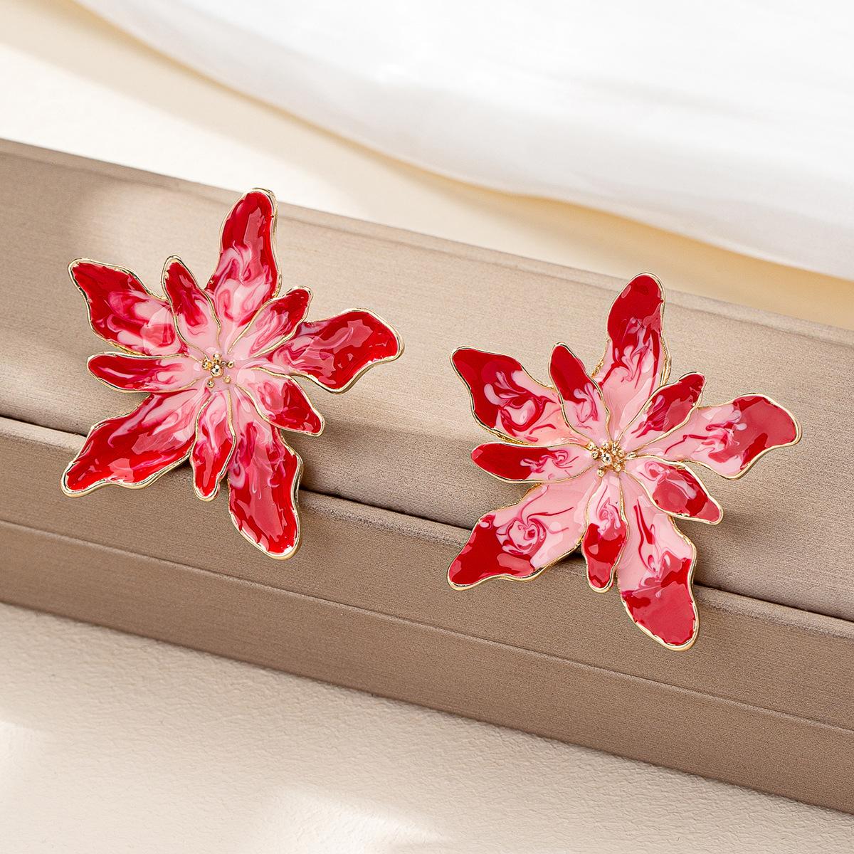 

Модні сережки-краплі для жіночих прикрас червоний