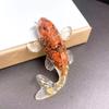 Statua di Pesce Koi in Vetro Leggera da 2,3 pollici Decorazione da Scrivania Pesce Rosso Portafortuna Artigianato in Miniatura Fatto a Mano Collezionabile Regali per la Casa